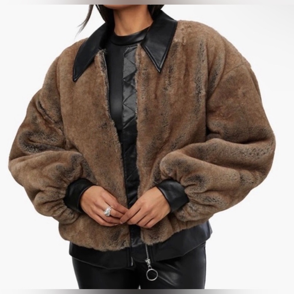 NWT we wore what fur bomber jacket